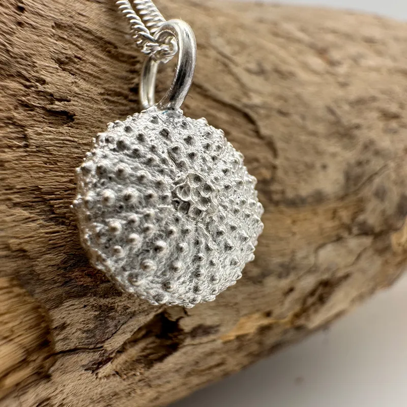 Silver Small Urchin Shell Necklace by Sarah Shelton Palmer-1